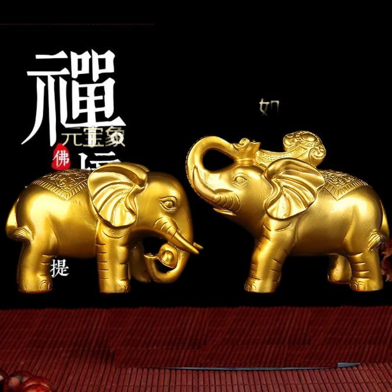 Statue Home and Office Decor for Success and Fortune 铜财富对象摆件 铜大象摆件 铜吸水象摆件 Q-523