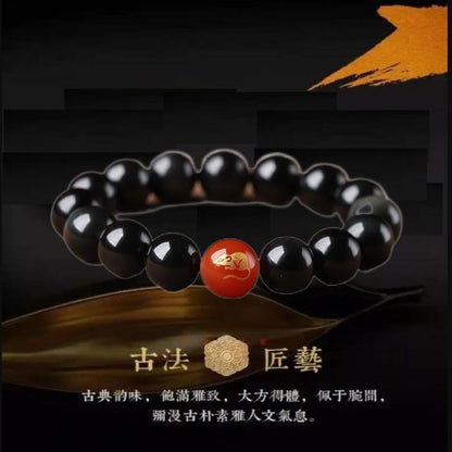 Fangool WW-09L497 黑曜石十二生肖 Zodiac Bracelets for Women Men,Birthday Zodiac Gifts手链 新款生肖手串 男女款