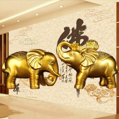 Statue Home and Office Decor for Success and Fortune 铜财富对象摆件 铜大象摆件 铜吸水象摆件 Q-523