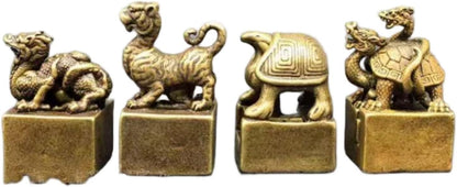 JITUIHOM 盘龙铜印道经师宝印四神道经师宝仿古铜印章道家三宝印 Luck Wealth Feng Shui Decor 457