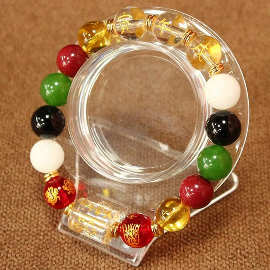 Taoist Supplies Amulet Exorcism Bringing Good Luck Mascot Decoration Pendant 三合生肖五行转运手串 三合吉祥物手链（1Pcs 三合五行手串（1Pcs 猪、羊、兔）