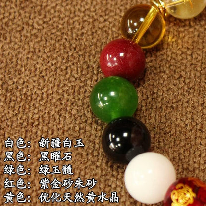 Taoist Supplies Amulet Exorcism Bringing Good Luck Mascot Decoration Pendant 三合生肖五行转运手串 三合吉祥物手链（1Pcs 三合五行手串（1Pcs 猪、羊、兔）