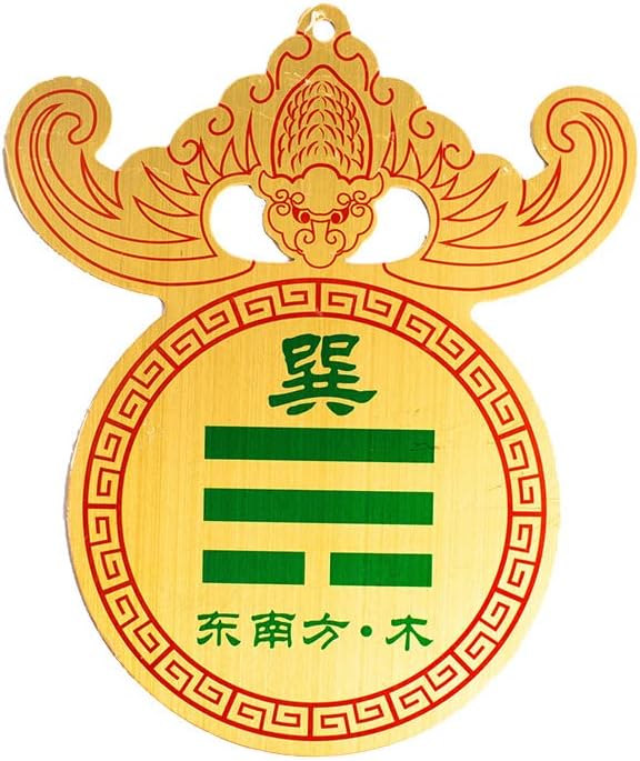 Taoist Supplies Amulet Exorcism Bringing Good Luck Mascot Decoration Pendant 纯铜彩绘风水摆件西北角补角牌 八卦乾卦缺角补角牌（1Pcs 坤卦