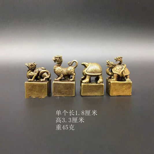 JITUIHOM 盘龙铜印道经师宝印四神道经师宝仿古铜印章道家三宝印 Luck Wealth Feng Shui Decor 457