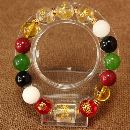 Taoist Supplies Amulet Exorcism Bringing Good Luck Mascot Decoration Pendant 三合生肖五行转运手串 三合吉祥物手链（1Pcs 三合五行手串（1Pcs 猪、羊、兔）