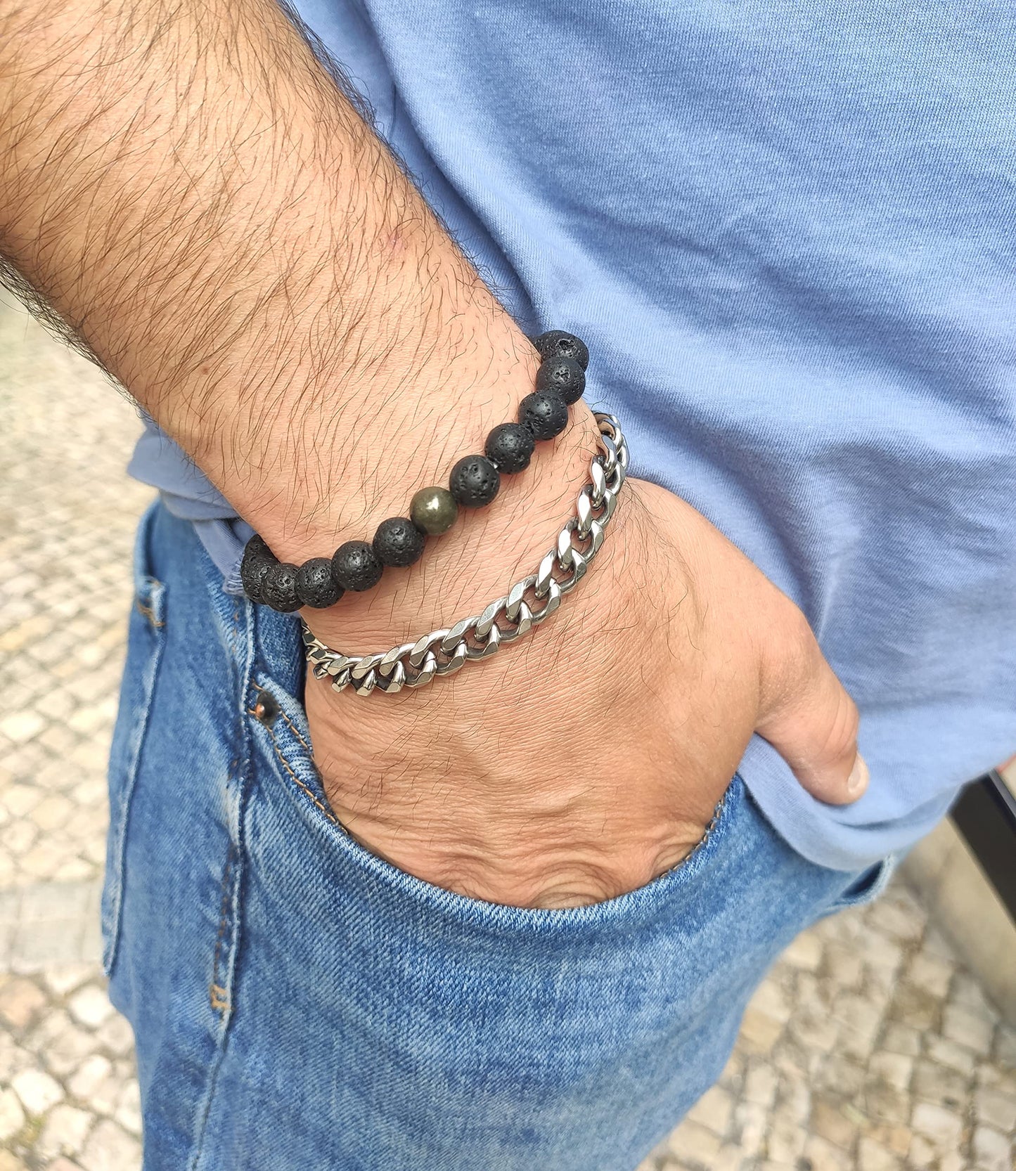 WFJ Black Obsidian Hematite Triple Protection Bracelets Set - Tiger Eye Beaded Natural Stone Bracelet for Men Women Gemstone (10MM)